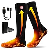 Rabbitroom Electric Heated Socks Rechargeable Battery Thermal Heating Foot Warmer (Black)