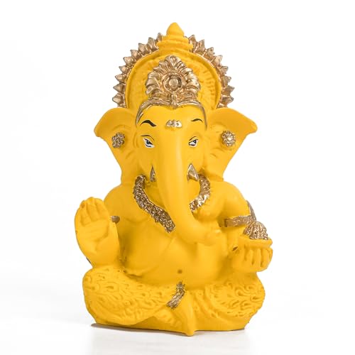 Image of ZAICUS Mini Ganesha Car Idol - Small Handcrafted Ganesha Statue for Dashboard, Home, or Office - Sign of Blessings, Wealth, and Happiness - Perfect Spiritual Gift for Loved Ones and Divine Dcor