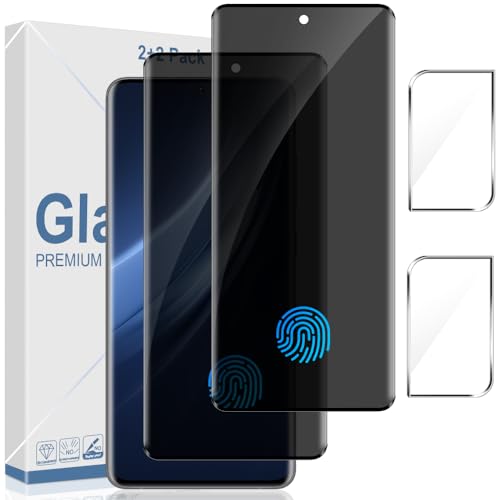 [2 Pack] Galaxy S21 Ultra Privacy Screen Protector 2 Pack Camera Lens Protector Tempered 9H Hardness Easy Install Anti-Scratch Anti-Fingerprint Anti-Spy Screen Protector for Galaxy S21 Ultra 6.8Inch