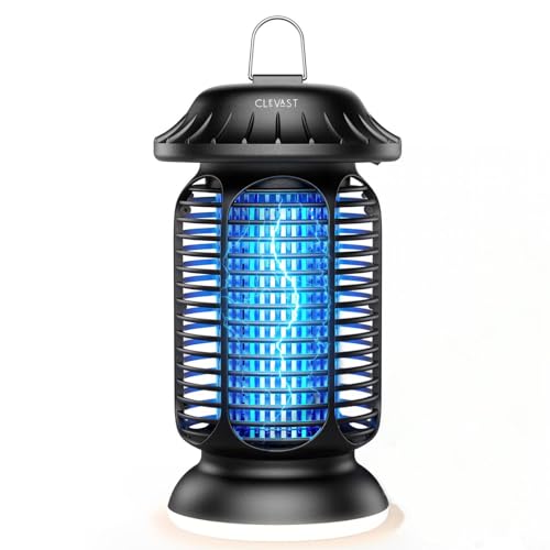Clevast Lámpara Antimosquitos, 4000V Aparato Antimosquitos con Luz UV, Matainsectos Eléctrico Fácil de Limpiar con Cepillo de Limpieza para Interior y Exterior (BZ03DEG, 1)