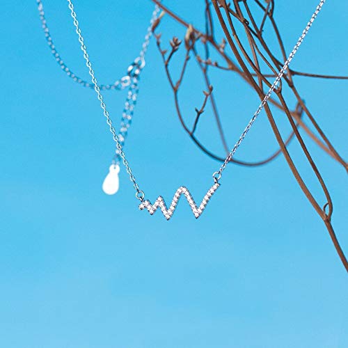 Collier en argent sterling 925 battement de cœur aux reflets purs