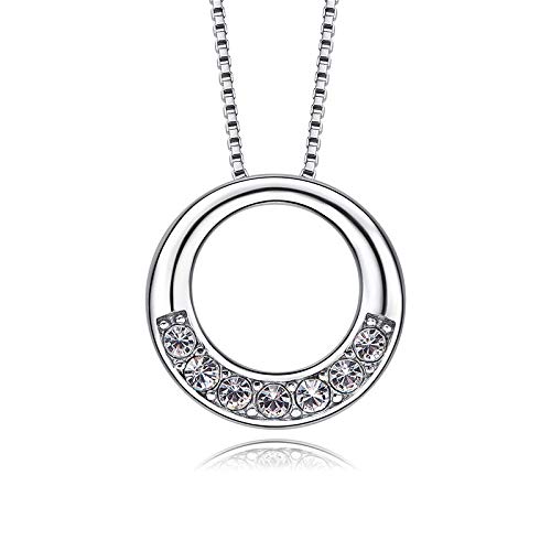 Collier géométrique rond XJBTBA rehaussé d'un zircon étincelant pour femme