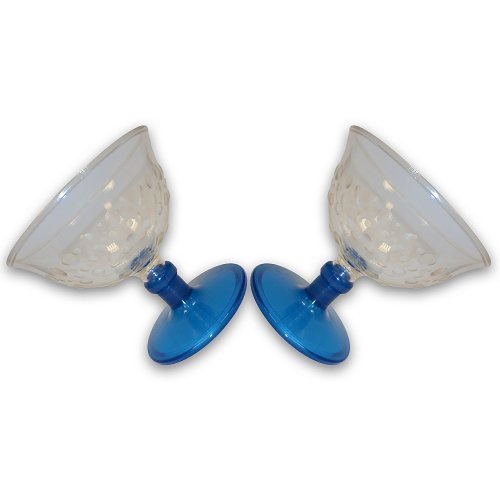 COPPA GELATO 400 CC IN PLASTICA TRASPARENTE RIUTILIZZABILE E LAVABILE IN LAVASTOVIGLIE CON BASE BLU IDEALE PER GELATERIE ARTIGIANALI ICE CREAM PLASTIC CUP (PZ 6)
