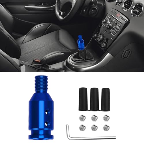 deemars Adaptador Pomo Cambio Automático Universal, Adaptador de Pomo de Cambio de Aleación de Aluminio, Adaptador de Pomo de Palanca de Cambios para Cambio Manual sin Rosca M12x1.25 (Azul)