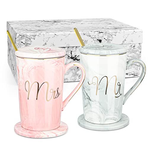 Mr & Mrs - Set di tazze da caffè, regalo per coppia di spose, per matrimonio, fidanzamento, matrimonio, matrimonio, matrimonio, matrimonio, matrimonio, matrimonio, matrimonio, sposa e sposo