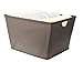 StorageManiac 2-Pack Wire Frame Folding Canvas Storage Bin with Built-in Handles, Brown, Large