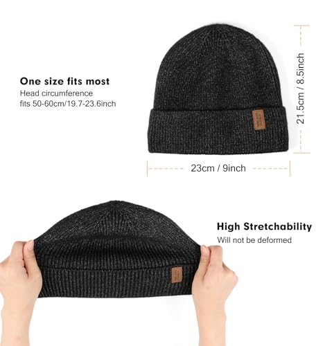 Image of Wmcaps Winter Beanie for Men Women, Fleece Lined Beanie Soft Warm Knit Hat Ski Stocking Cuffed Cap