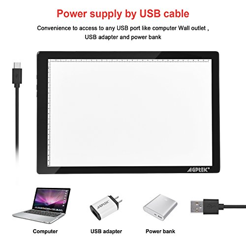 Agptek HL0280 Magnetic A4 Led Artcraft Tracing Light Pad 4 Light Box Ultra-Thin Physical Buttons Control thumb #5