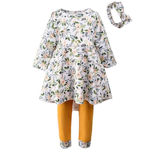 fioukiay Girl Fall Winter Clothes Toddler Girls Spring Outfits Baby Girl Floral Top with Pants Clothing Sets