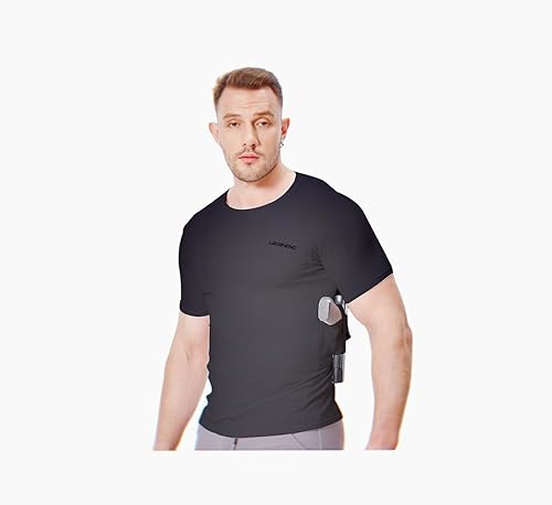 Miniatura 4 de LIBOSHENG Holster Camisa Hombres Oculto Llevar Compresión CCW Cuello Redondo Apretado Transpirable