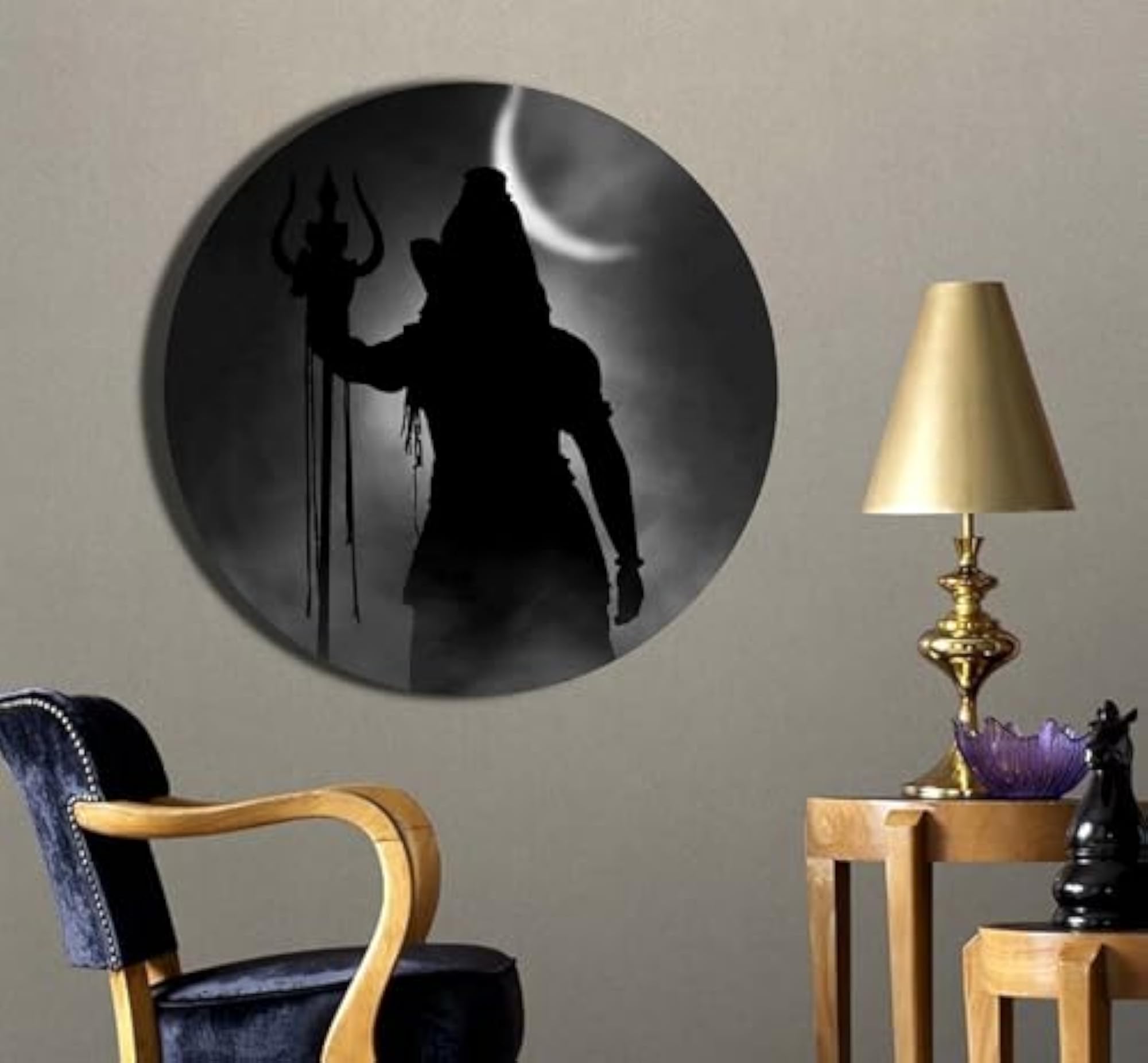 Lord Shiva Art Plate, Decorative Ceramic Gift