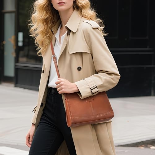 befen Genuine Leather Crossbody Bags for Women, Womens Small Purse with Built in RFID Blocking Wallet Anti-Theft Handbags2