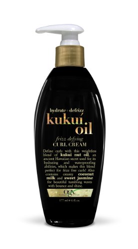 OGX Hydrate + Defrizz Kukui Oil Frizz Defying Curl Cream, 6 Ounce
