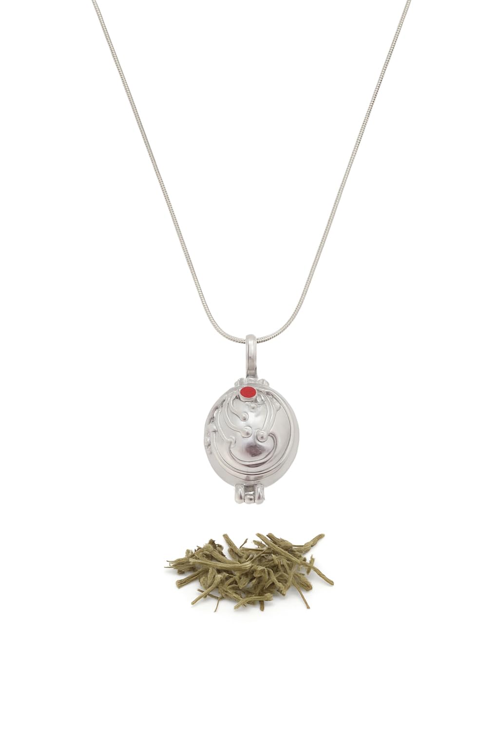 Elena's Necklace Inspired Vervain Herb Filled Locket Necklace – Gothic Protection Charm with Real Vervain Inside – Herbal Ward Amulet Pendant Gift for Fans of Supernatural & Fantasy Jewelry