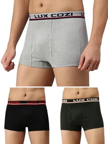 Image of Lux Cozi Bigshot Men's Cotton Semi Long Trunk (Pack of 3)