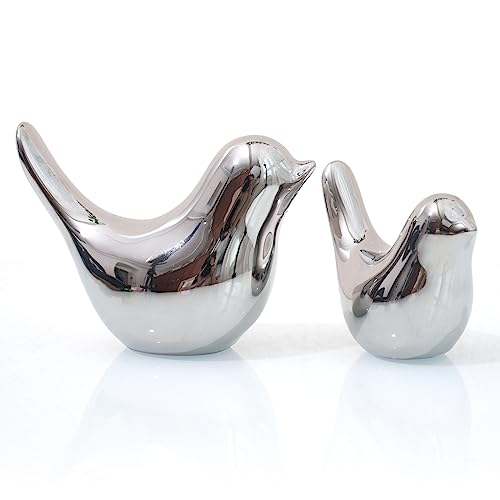 Notakia Notakia Silver Birds Statues Home Decor Modern Style Decorative Ornaments for Silver Table Decor Living Room, Bedroom, Office Desktop