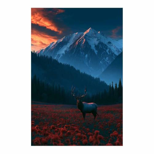 Toile cerf du coucher du soleil pour raviver un salon terne 40x60cm