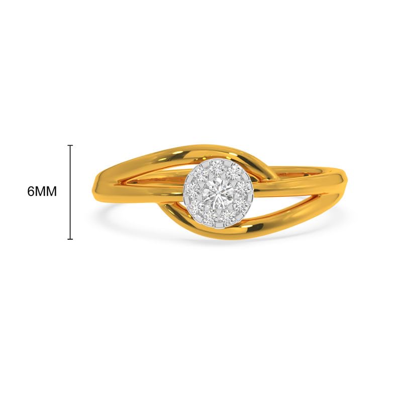 Image of KISNA 14k / 18k Real Gold & Diamond Ring | Diwali, Rakhi Rakshabandhan Gift for Sister /Bhabhi /Women | With Certificate of Authenticity & BIS-Hallmarked Gold Jewellery | Liyana Diamond Ring
