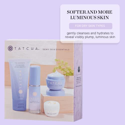 Tatcha Dewy Skin Essentials Exclusive Amazon Set: Rice Wash, Dewy Skin Cream, Silk Peony & Luminous Dewy Skin Mist #TOP5