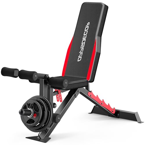 Olympic Weight Bench Set with Squat Rack