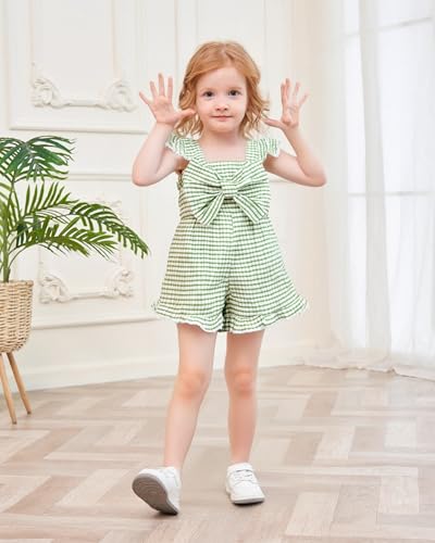 Image of XUANHAO Infant Toddler Baby Girl Clothes Denim Jeans Outfits 2PCS Ruffle Floral Top + Ripped Denim Girls Pants Set 6M-4T