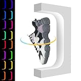 JEHUPA Levitating Display, Floating Sneaker Rack With LED Control 16 Colors Light Rotating for Shoe Collector Advertising Display Store (White)