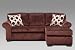 Roundhill Furniture Fabric Sectional Sofa with 2 Pillows, Prism Elderberry