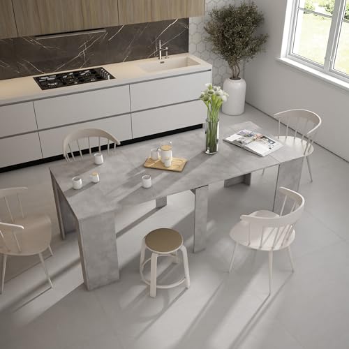 Console Meuble pour 10 Personnes Skraut Home Table Extensible Ciment