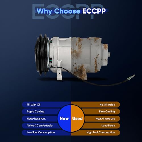 Image of ECCPP AC Compressor for Isuzu Rodeo L4 2.6L 1991-1993 | for Isuzu Trooper 1.9L 2.2L 2.3L 1984-1987 for Isuzu Trooper 2.6L 2.8L 1989-1991 AC Compressor with Clutch Rapid Cooling