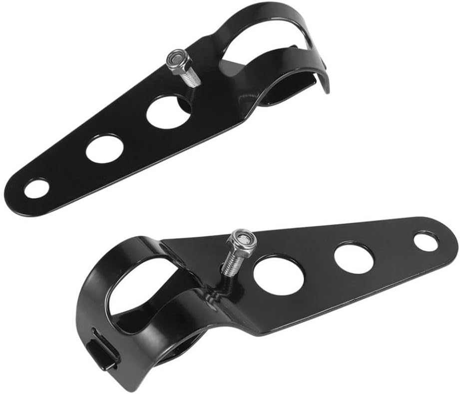 Universal Motorcycle Headlight Mount Bracket Fork Ear Chopper Clamp Adjustable 27-36mm 38-48mm Headlight Support Holder Compatible with Various Models(Small Size Silver)