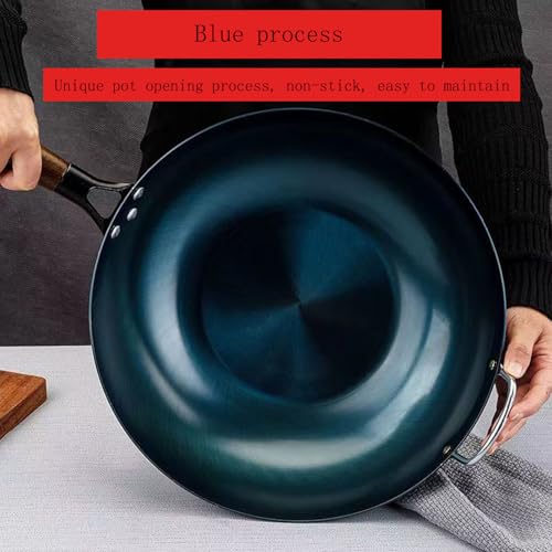 Sartén Wok de Hierro 32 cm Antiadherente con Mango de Madera y Acero miniatura 3