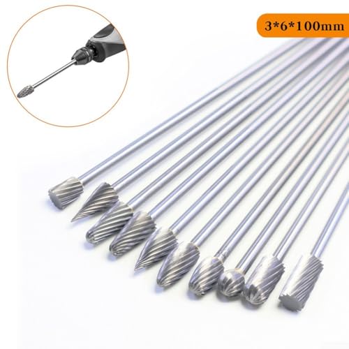 Fresa rotativa de carburo FABULETTA con vástago 3 mm y cabeza 6 mm miniatura 7