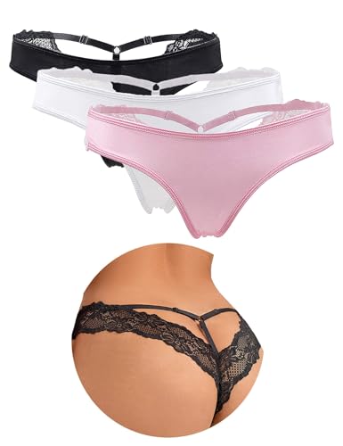 ohyeahlady String Tanga Damen Sexy Dessous Spitze Tangas Set Niedrige...