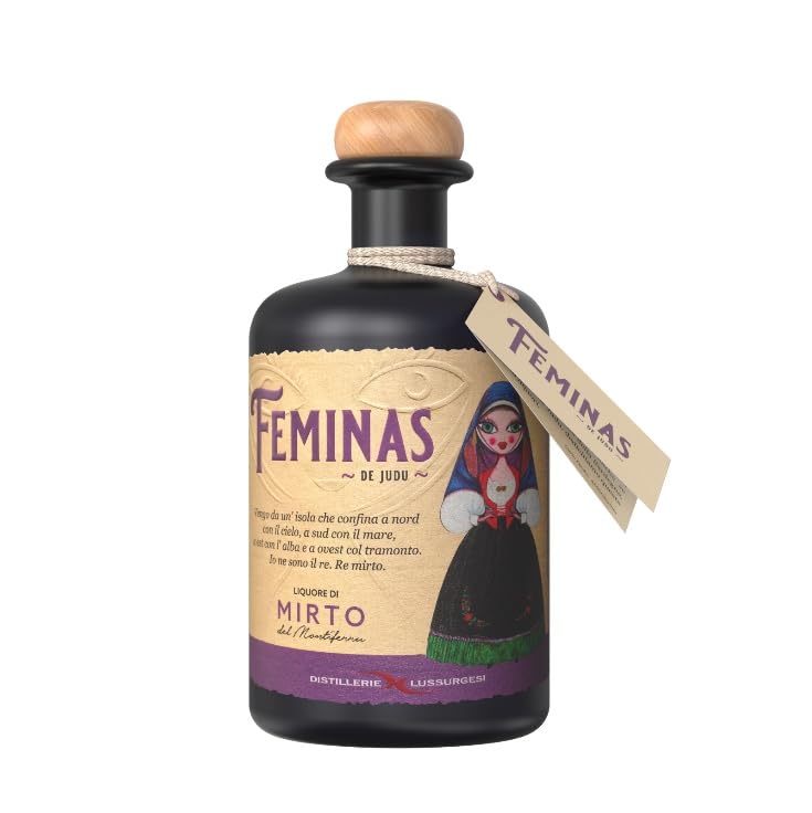 6 x 50 cl - Feminas de Judu Mirto - Liquore da Macerazione Mirto - Bottiglia - Distillerie Lussurgesi