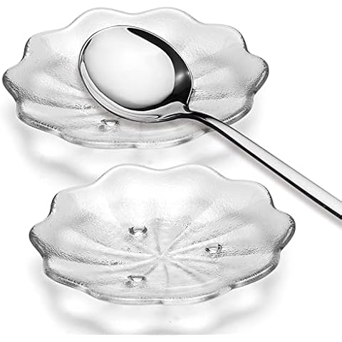 Yomvzake Glass Coffee Spoon Rest Set Cover