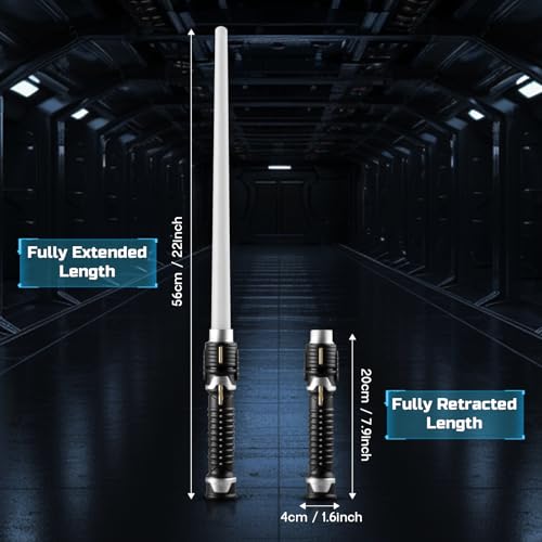 Symee SYMEE00001 2024 Fully Retractable Light Saber-2 Pack Led Mini Power Lightsaber Swords For Boys Girls Party Halloween Christmas Birthday Toy Real Blue Red Dueling Lightsaber Forge Toy thumb #3