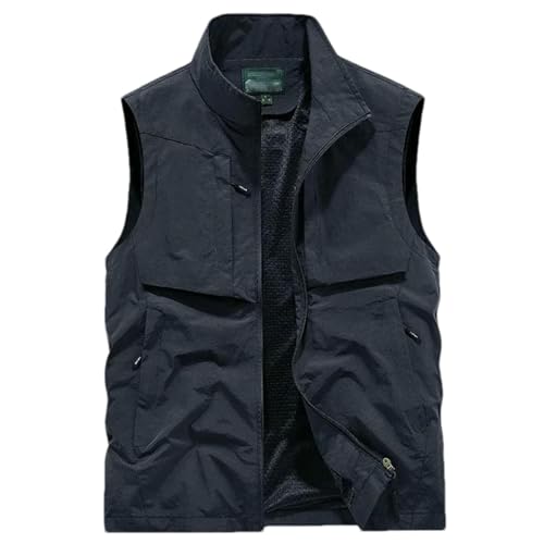 Veste sans manches coupe-vent décontractée homme bleu pour la randonnée