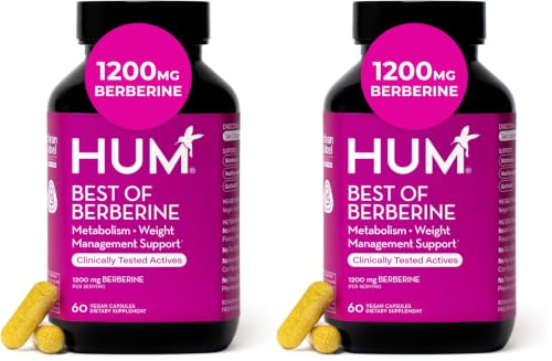 HUM Best of Berberine Supplement 1200mg, Pure Potency for Metabolic Wellness, Gut Health, Pure Berberine Supplements…: retailer-supplied image