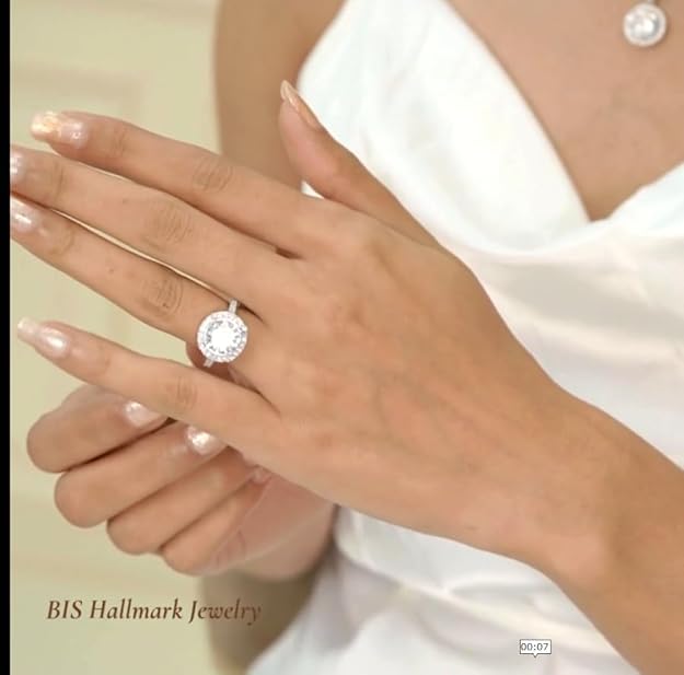 Image of ROOVI Pure 925 Sterling Silver AD Ring I Indian Ring Size-14 I Gifts for Girlfriend I Gifts for Women & Girls| With Certificate of Authenticity and 925 Stamp