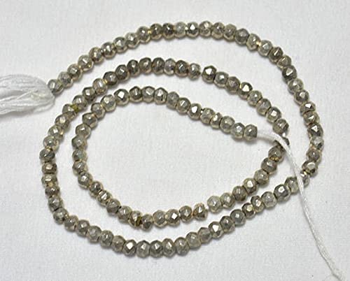 Gemstone for jewelry en pyrite naturelle 3.5mm pour réparer et créer des colliers