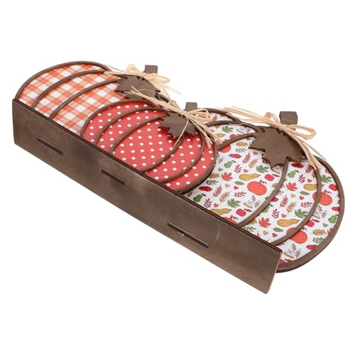 RORPOIR 1 Set Pumpkin Ornaments Decorative Pumpkin Home Decor Artificial Pumpkins Decor Wood Pumpkins Fake Pumpkin Prop Thanksgiving Ornament Fall Pumpkin Fall Decorative Props Fall Prop