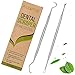 Dog Tooth Care Dental Scaler and Dental Scraper Tool with 2 Pack Pet Tarter Remover with Different Angles Double Head, Stainless Steel Teeth Cleaning Tools for Dogs, Cat
