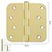 4 Inch Door Hinges Noise-Free 3 Pack Brass Door Hinges Rounded 5/8