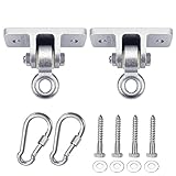 BETOOLL 10000lb Capacity Heavy Duty Swing Hangers for Wooden Sets Playground Porch Indoor Outdoor & Hanging Snap Hooks Silver Set of 2