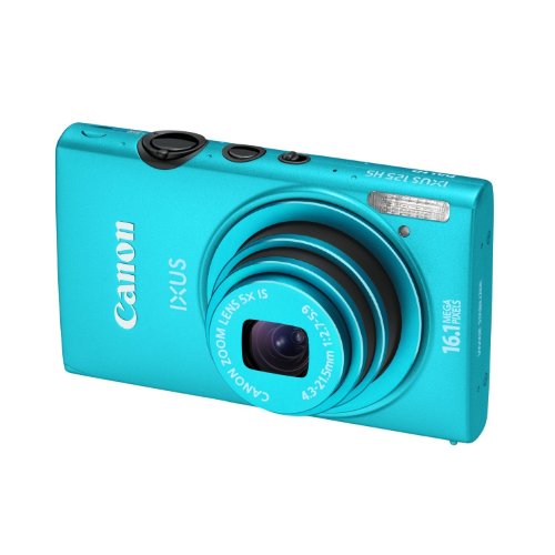 Image of Canon IXUS 125 HS 16.1MP Point and Shoot Digital Camera (Blue) with SD Card, Camera Case