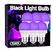 Onforu UV LED Black Lights Bulb, 7W A19 E26 Bulb, UVA Level 385-400nm, Glow in The Dark for Blacklights Party, Body Paint, Fluorescent Poster, Neon Glow (6 Pack)