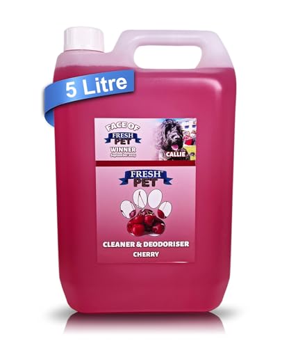 FRESH PET CLEANER DISINFECTANT DEODORISER KENNEL/CATTERY PRE FILLED 5L (CHERRY)