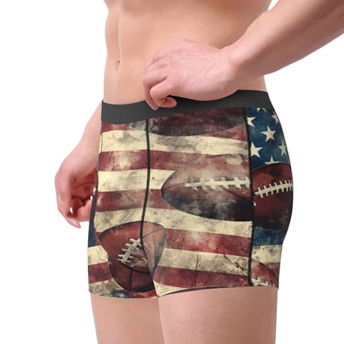 Men's Boxer Briefs Vintage American Football Usa Flag Underwear For Men Soft Elastic Boxer Shorts For Boys Adult2