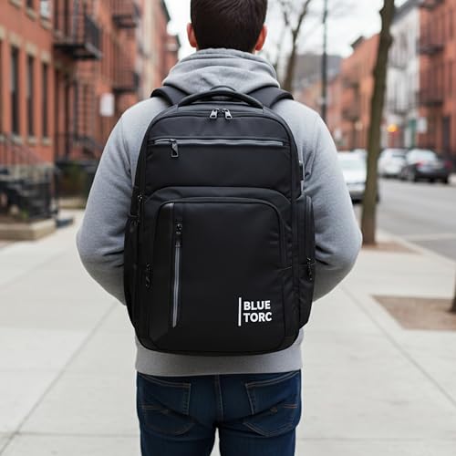 Image of Laptop Backpack 30L BTB05 | 16-Inch Laptop Bag with USB Charging | Unisex Office, College & Travel Backpack, Suitcase Opening, 1-Year Warranty - Black