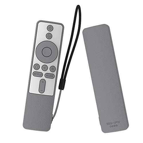 Capa de silicone SIKAI para controle remoto XIAOMI MI Box S à prova de choque capa protetora macia para MIBOX S Remote Friendly Anti-perda com controle remoto (cinza + branco)